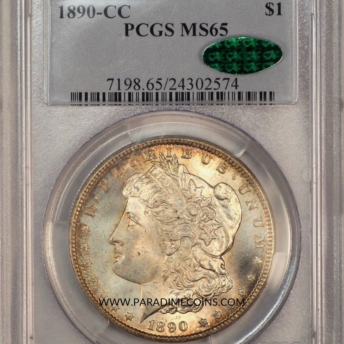 1890-CC $1 MS65 PCGS CAC - Paradime Coins | PCGS NGC CACG CAC Rare US Numismatic Coins For Sale