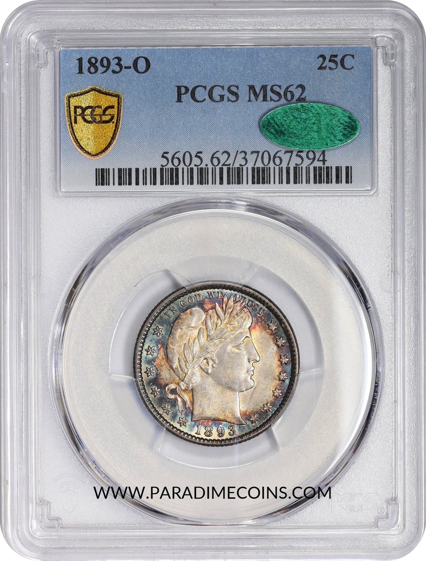1893-O 25C MS62 PCGS CAC - Paradime Coins | PCGS NGC CACG CAC Rare US Numismatic Coins For Sale