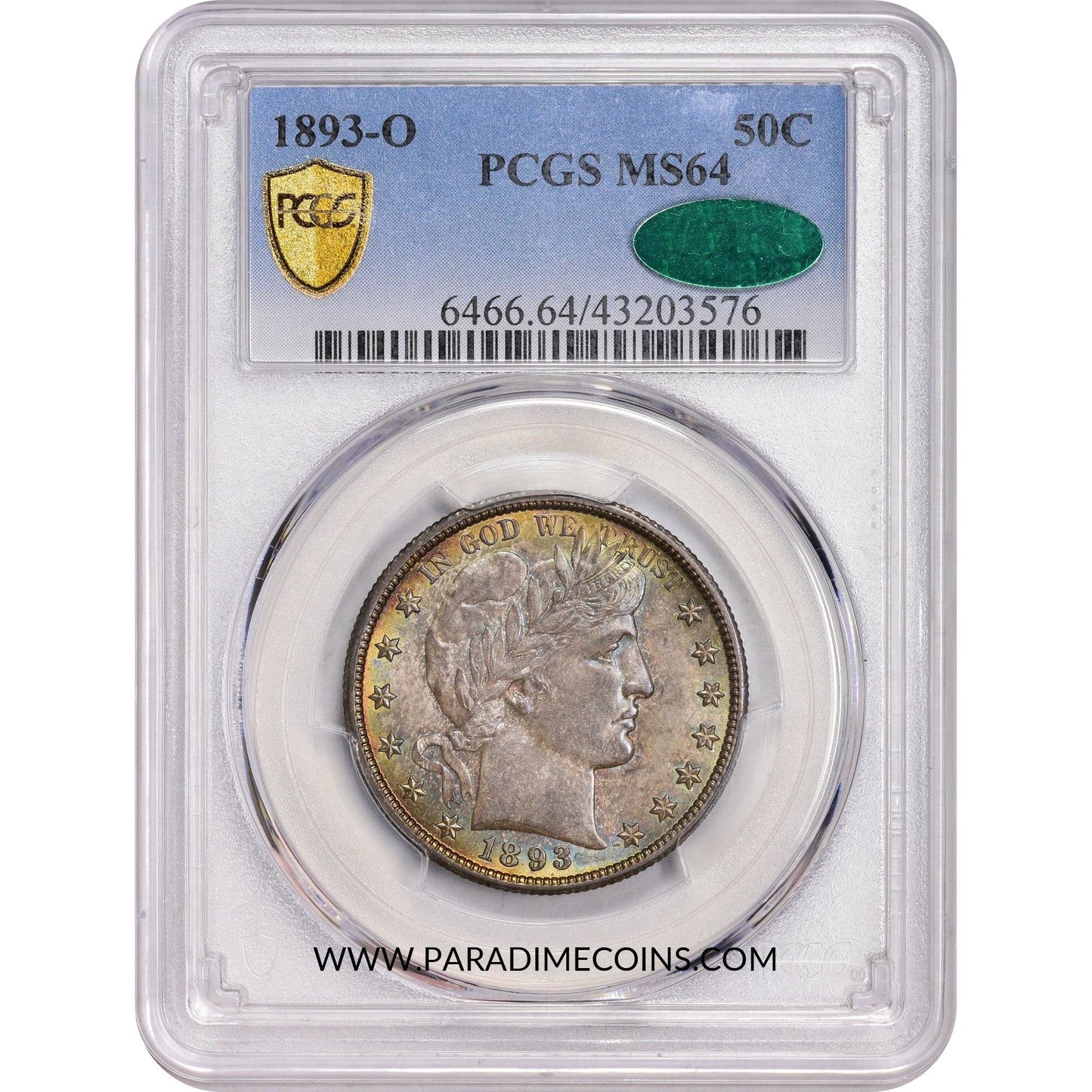 1893-O 50C MS64 PCGS CAC - Paradime Coins | PCGS NGC CACG CAC Rare US Numismatic Coins For Sale