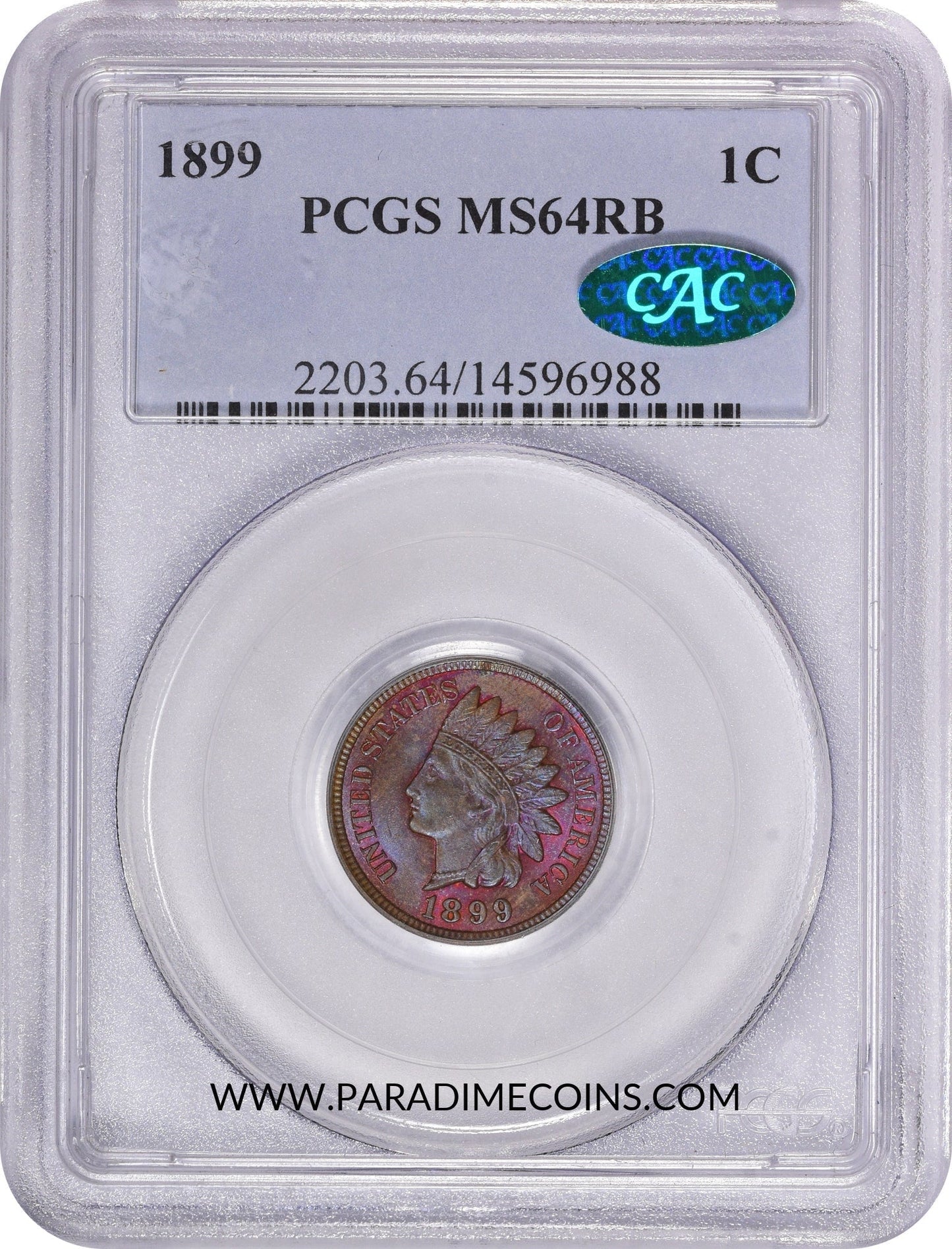 1899 1C MS64 RB PCGS CAC - Paradime Coins | PCGS NGC CACG CAC Rare US Numismatic Coins For Sale