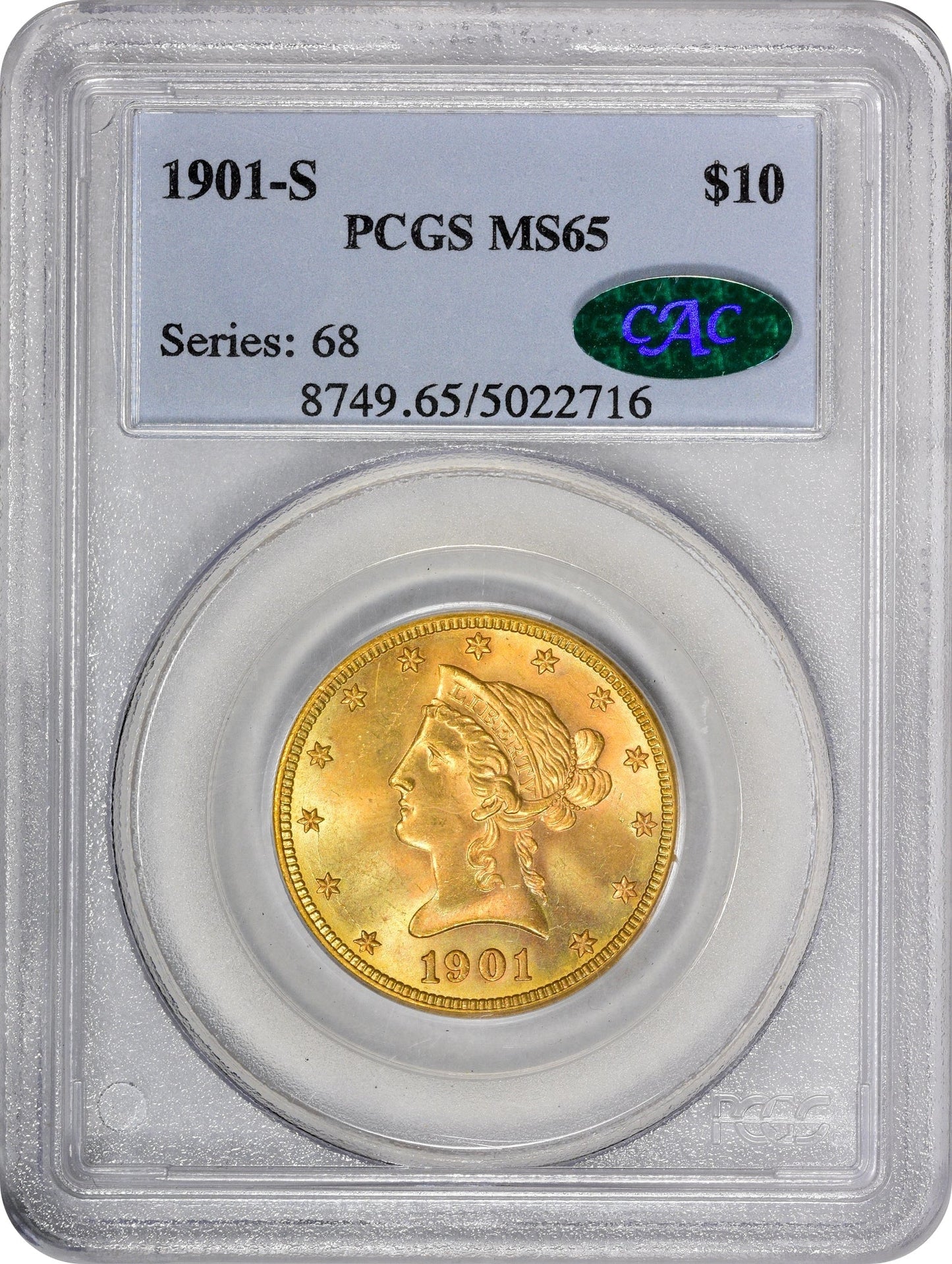 1901-S $10 MS65 PCGS CAC - Paradime Coins | PCGS NGC CACG CAC Rare US Numismatic Coins For Sale