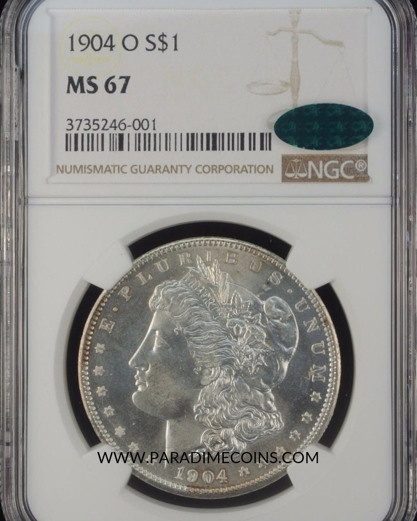 1904-O S$1 MS67 NGC CAC - Paradime Coins | PCGS NGC CACG CAC Rare US Numismatic Coins For Sale