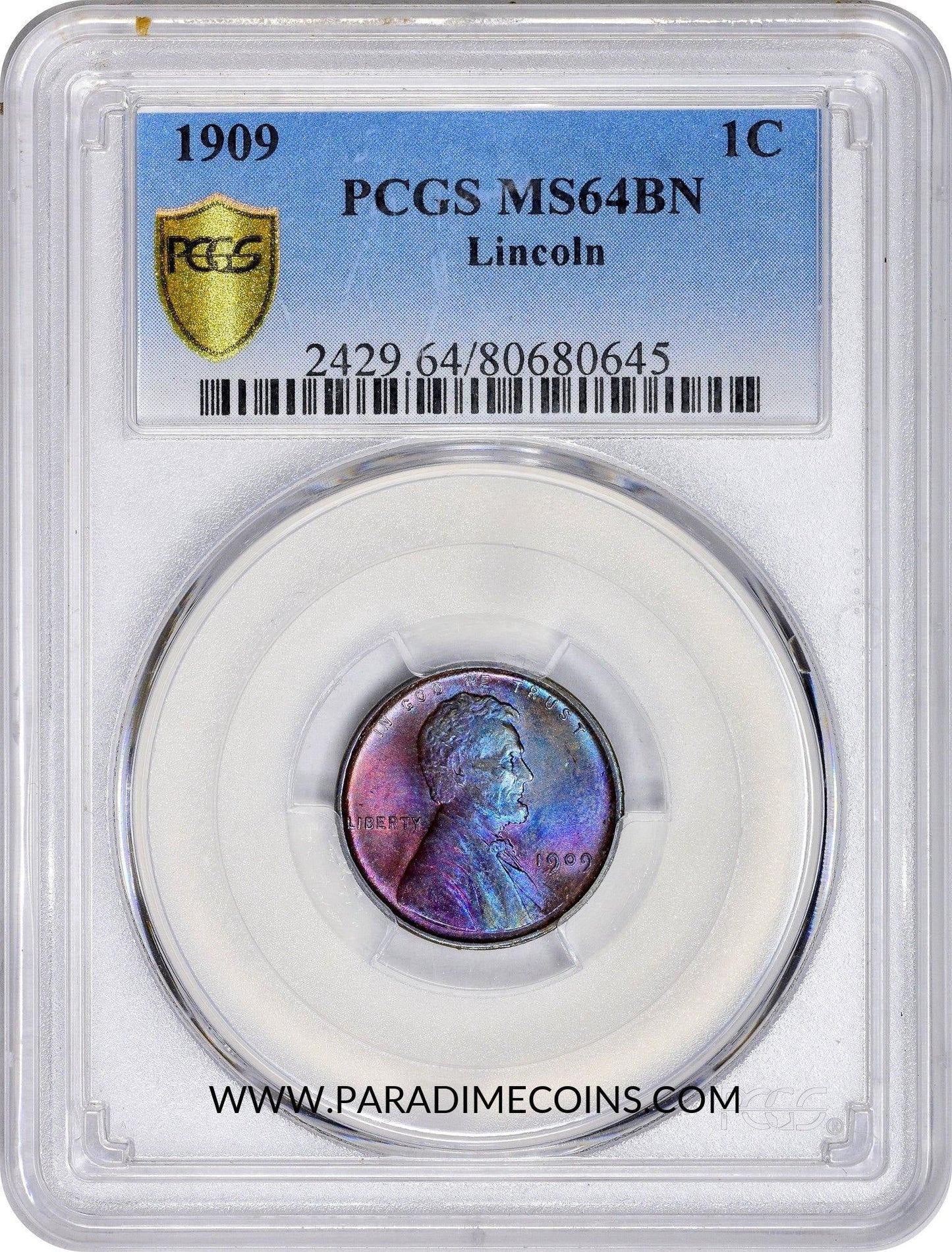 1909 1C Lincoln MS64 BN PCGS - Paradime Coins | PCGS NGC CACG CAC Rare US Numismatic Coins For Sale