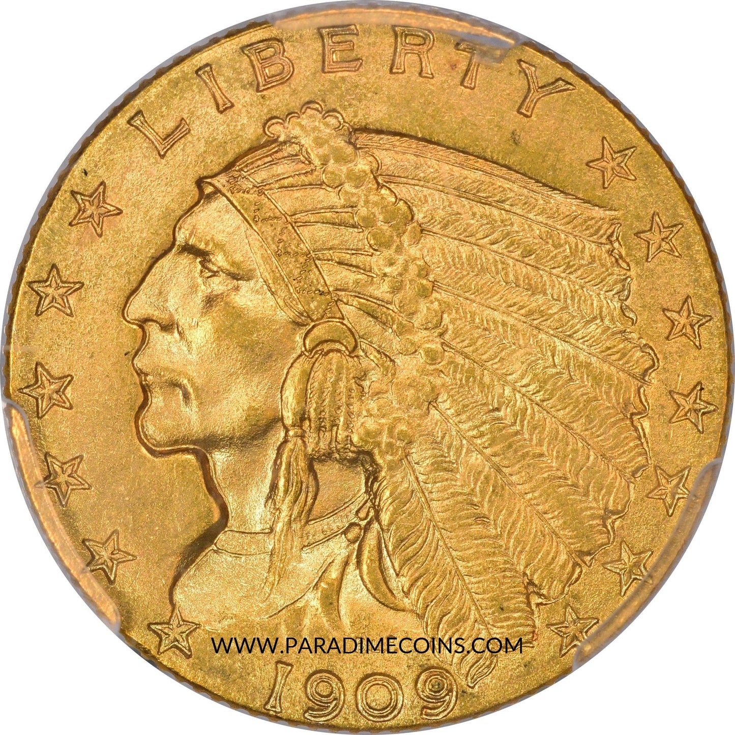 1909 $2.5 MS65 PCGS CAC - Paradime Coins | PCGS NGC CACG CAC Rare US Numismatic Coins For Sale