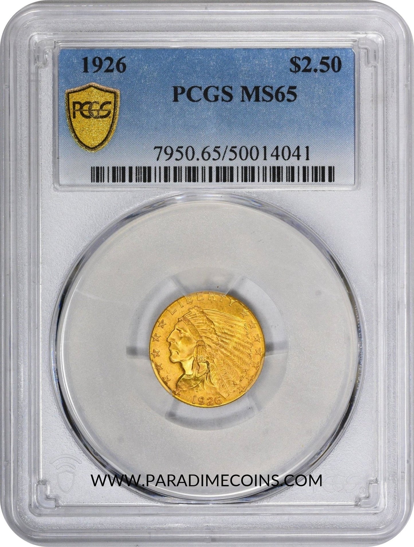 1926 $2.5 MS65 PCGS - Paradime Coins | PCGS NGC CACG CAC Rare US Numismatic Coins For Sale