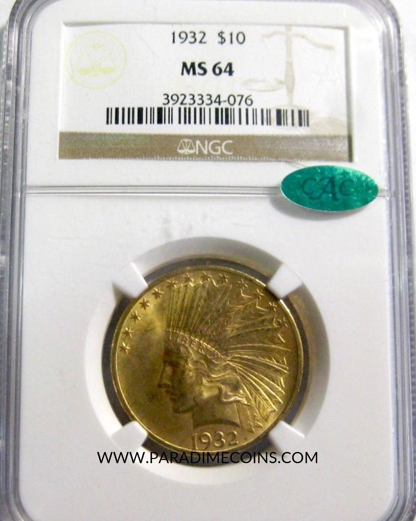 1932 $10 MS64 NGC CAC - Paradime Coins | PCGS NGC CACG CAC Rare US Numismatic Coins For Sale