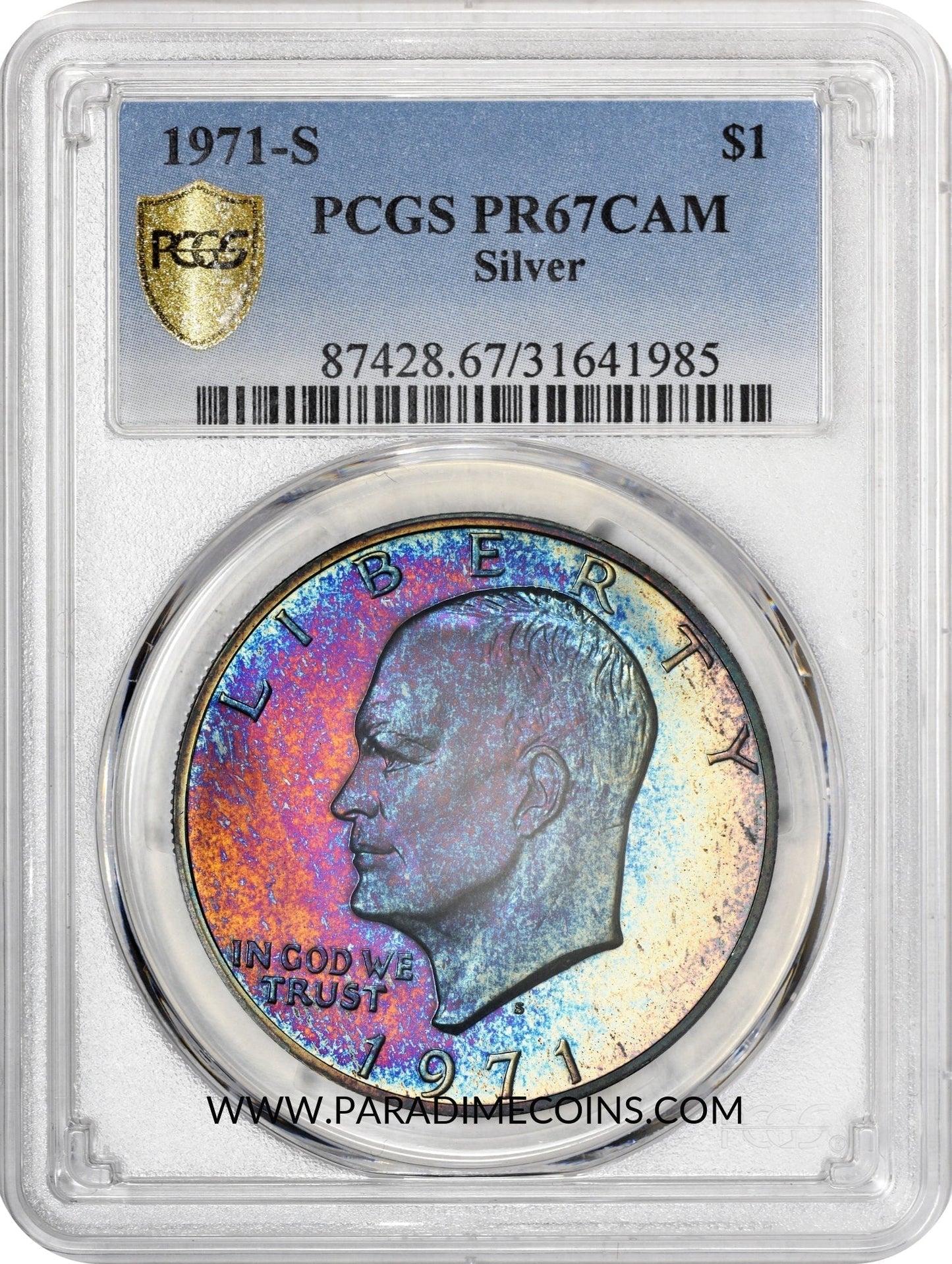 1971-S $1 SILVER PR67 CAM PCGS - Paradime Coins | PCGS NGC CACG CAC Rare US Numismatic Coins For Sale