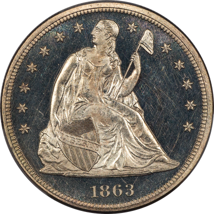 1863 $1 PR64 CAM PCGS CAC