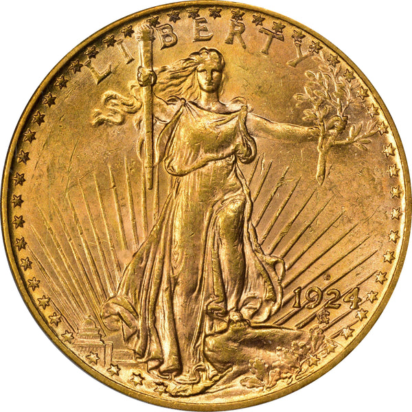 1924-D $20 AU58 PCGS CAC