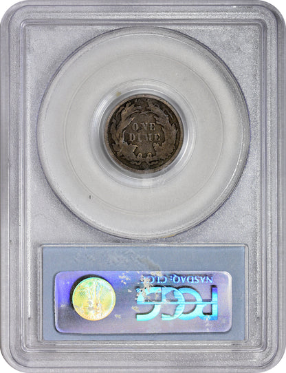 1872-CC 10C F12 PCGS CAC