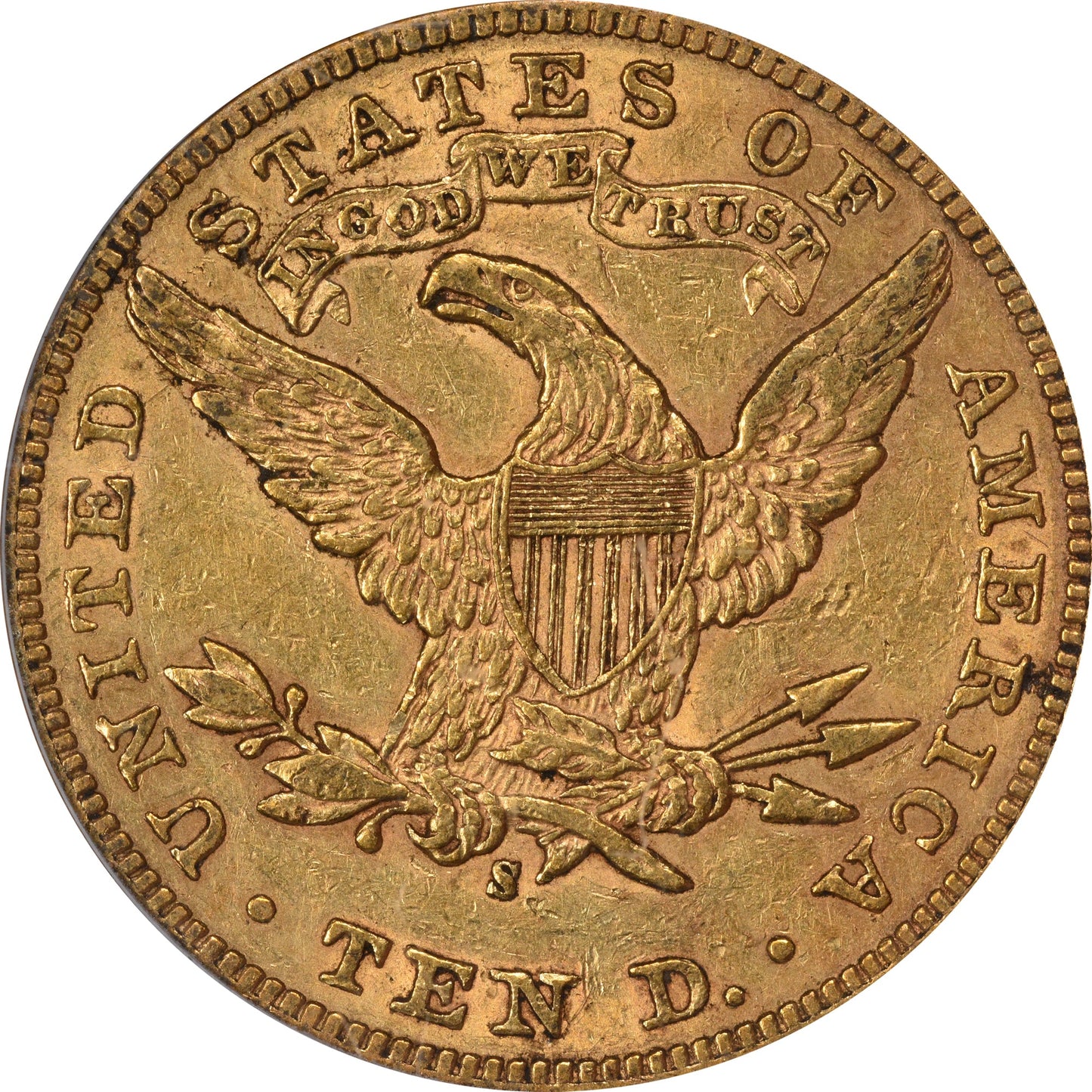 1898-S $10 AU50 PCGS CAC