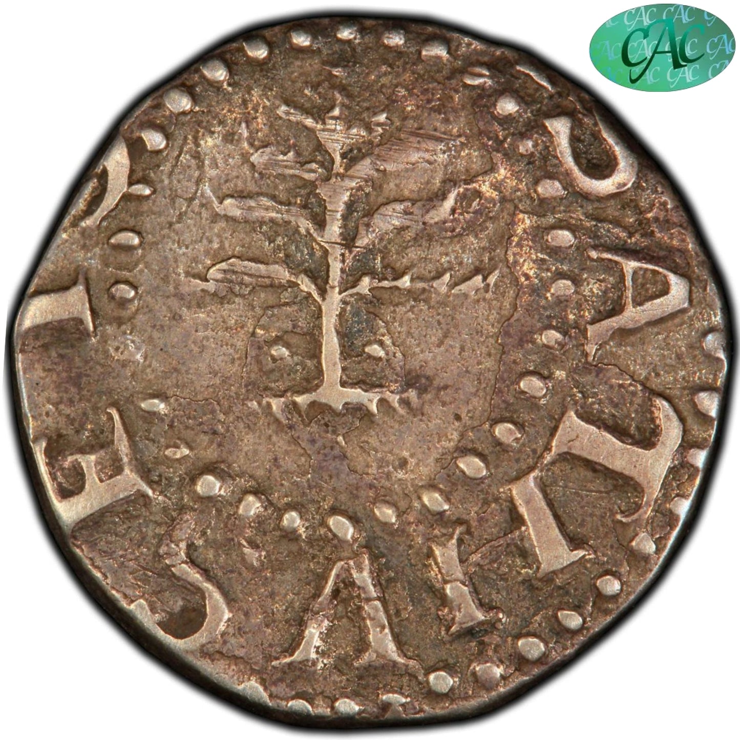1652 3P THREEPENCE PINE TREE XF45 PCGS CAC Others