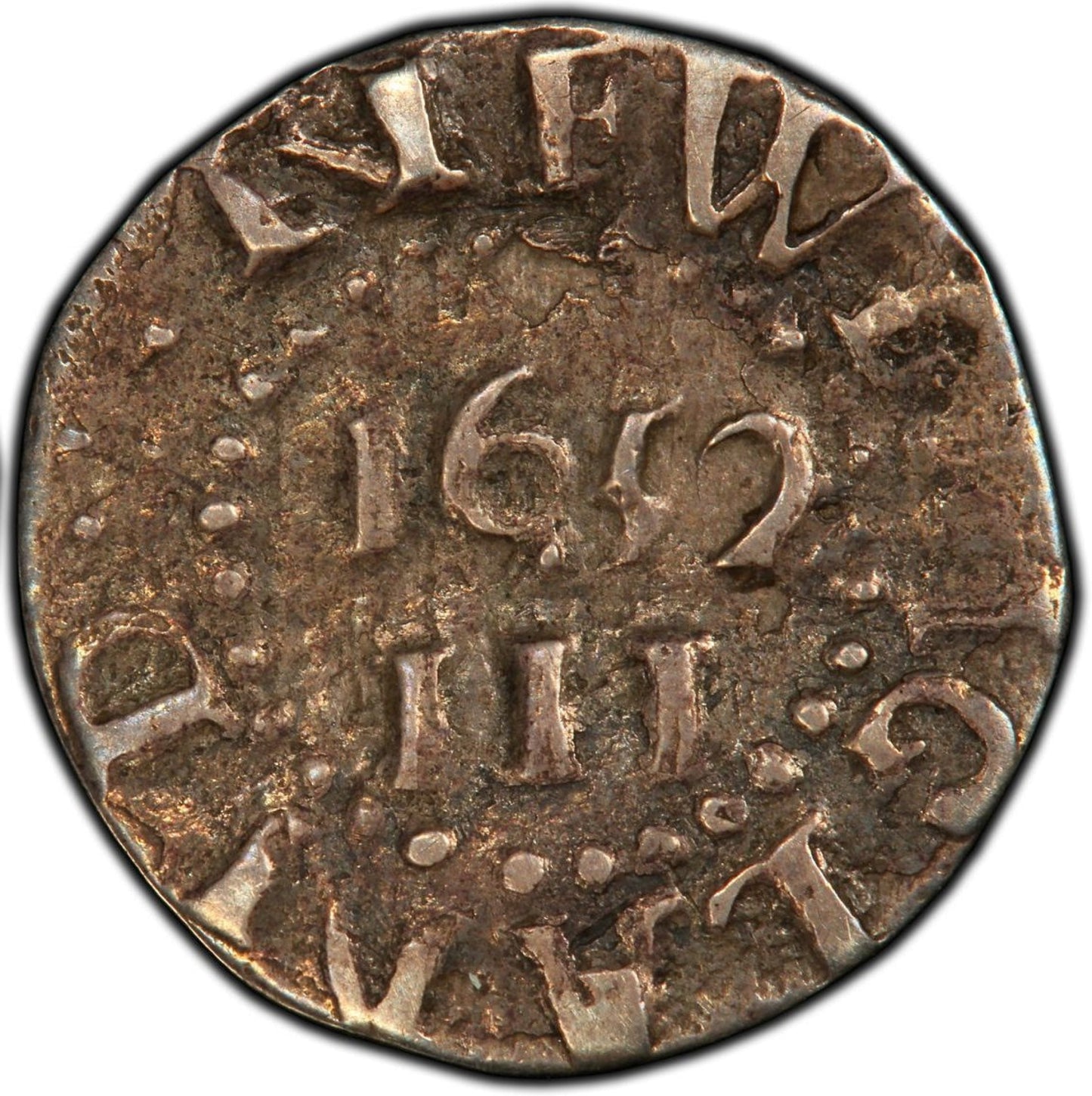 1652 3P THREEPENCE PINE TREE XF45 PCGS CAC Others