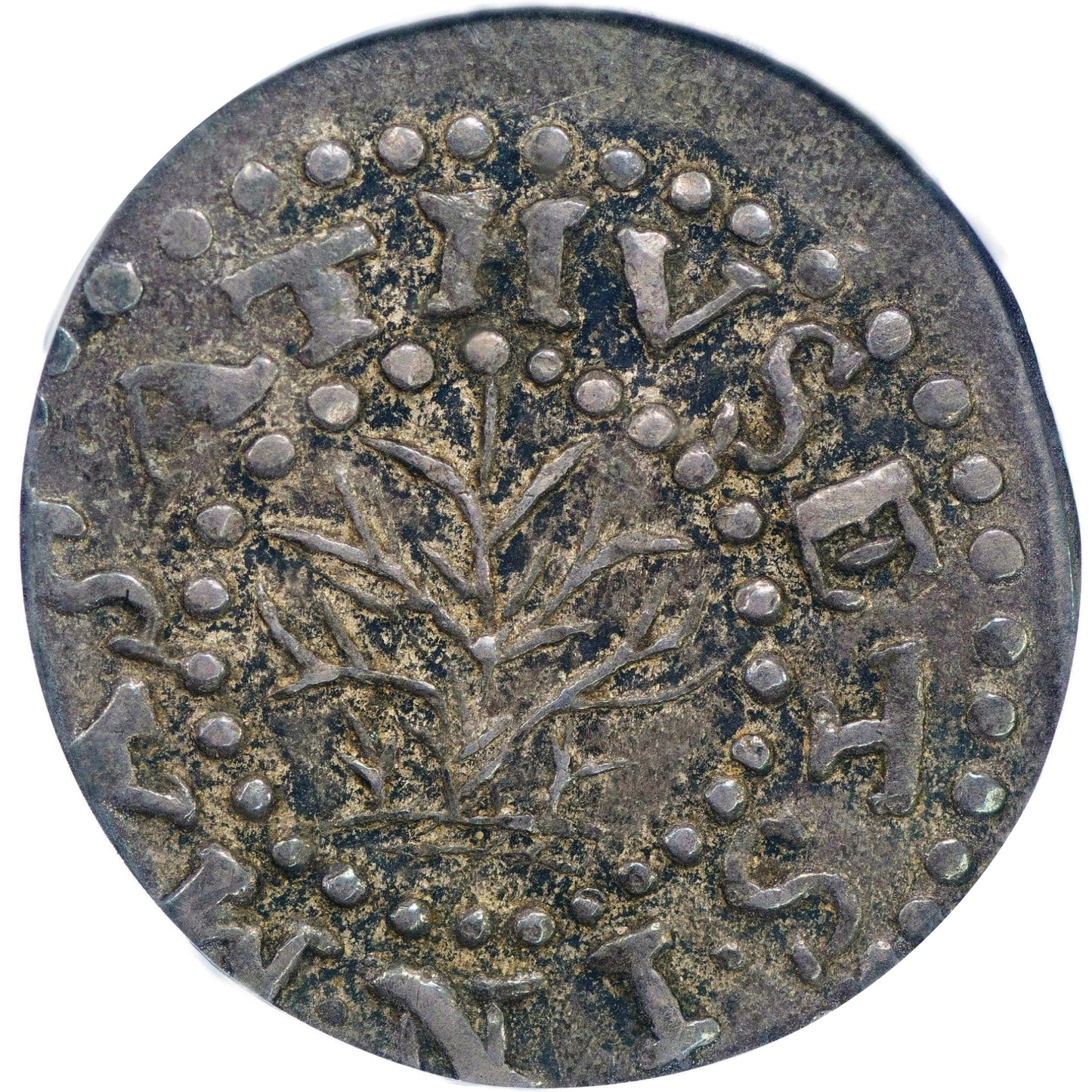 1662 2PENCE OAK TREE AU55 PCGS CAC EX FORD