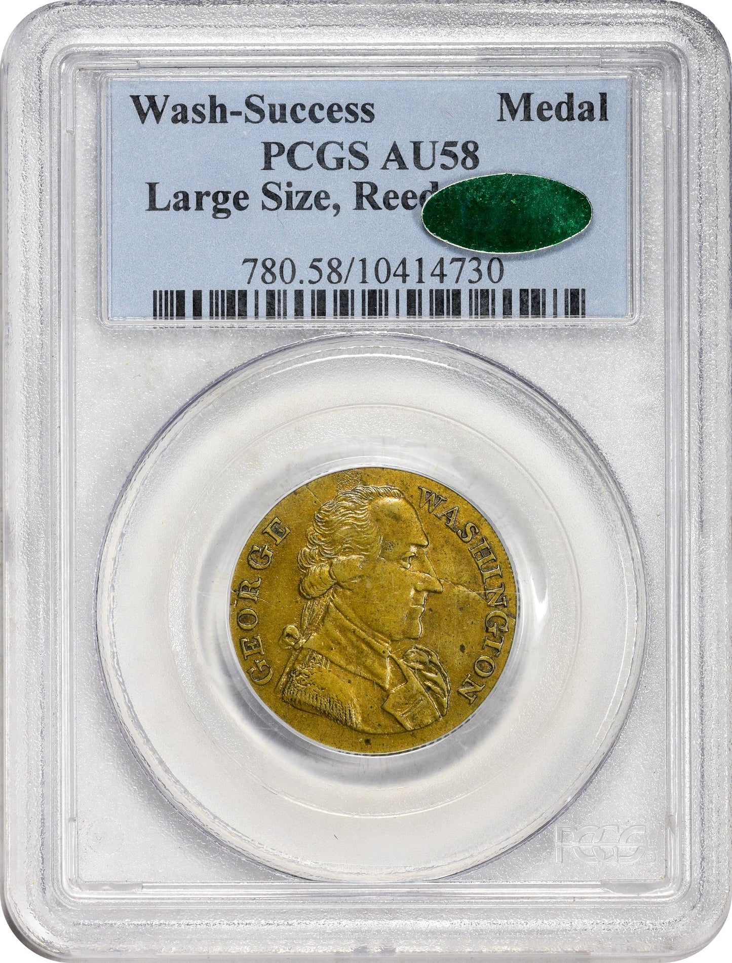 (1790s) WASHINGTON SUCCESS MEDAL PCGS AU58 CAC - Paradime Coins | PCGS NGC CACG CAC Rare US Numismatic Coins For Sale