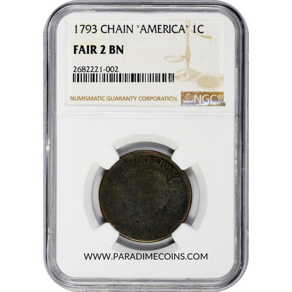 1793 1C Chain America FR02 NGC - Paradime Coins | PCGS NGC CACG CAC Rare US Numismatic Coins For Sale
