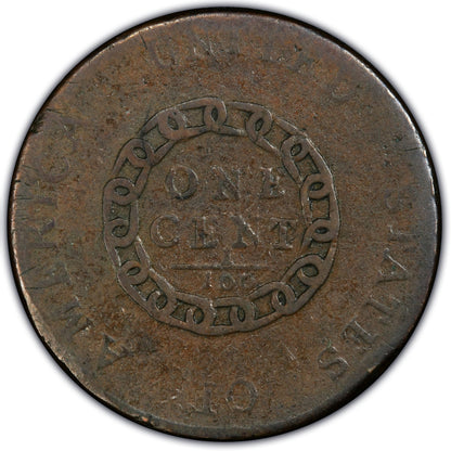 1793 1C CHAIN AMERICA F15 PCGS CAC