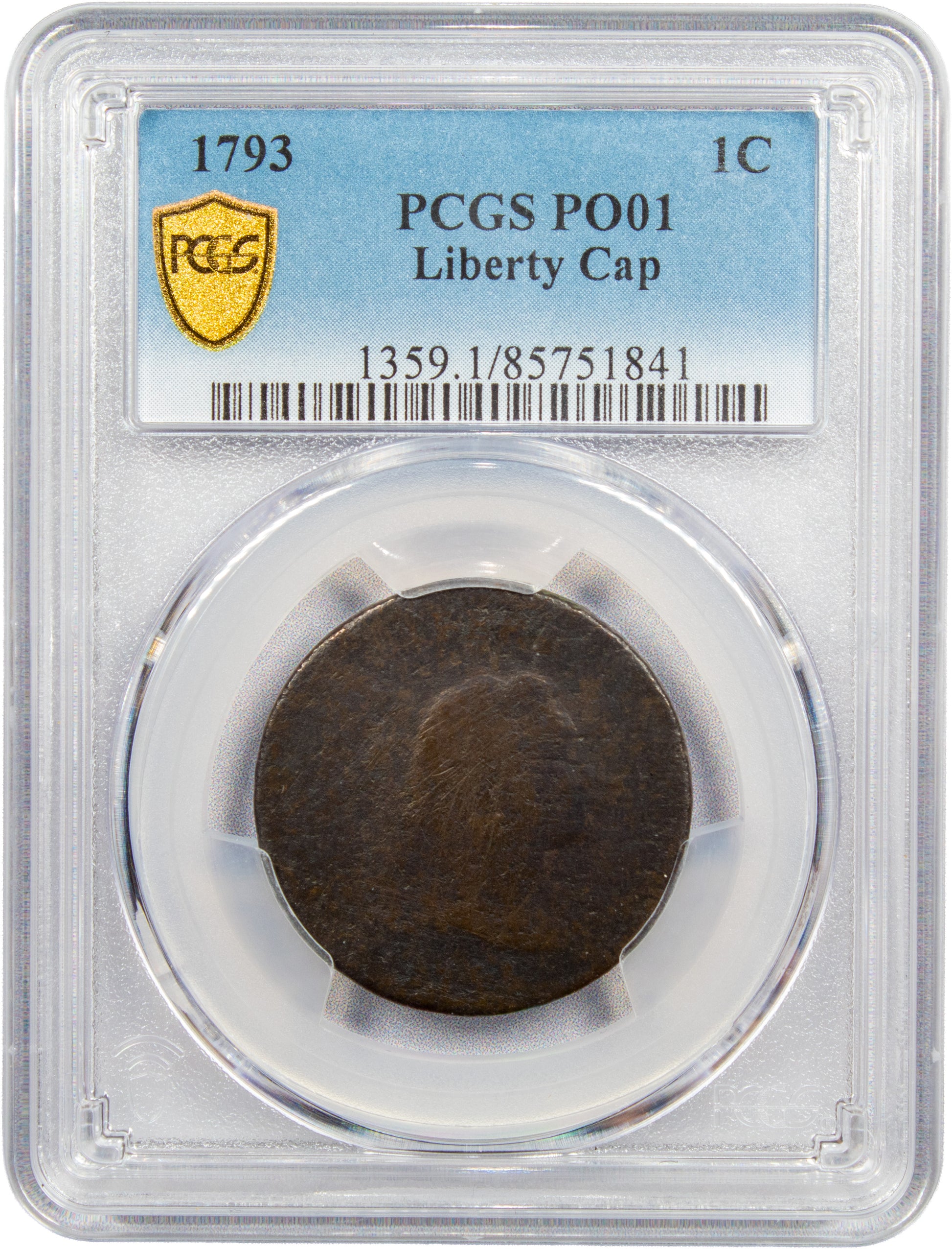 1793 1C LIBERTY CAP P01 PCGS HOLDER