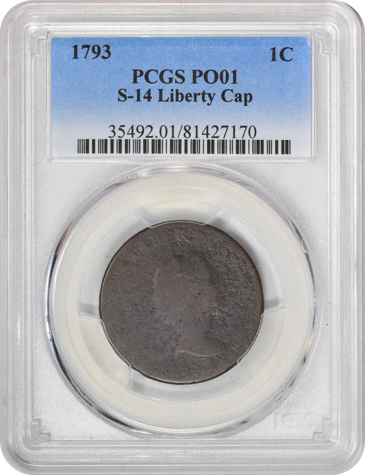 1793 1C S-14 LIBERTY CAP P01 PCGS HOLDER