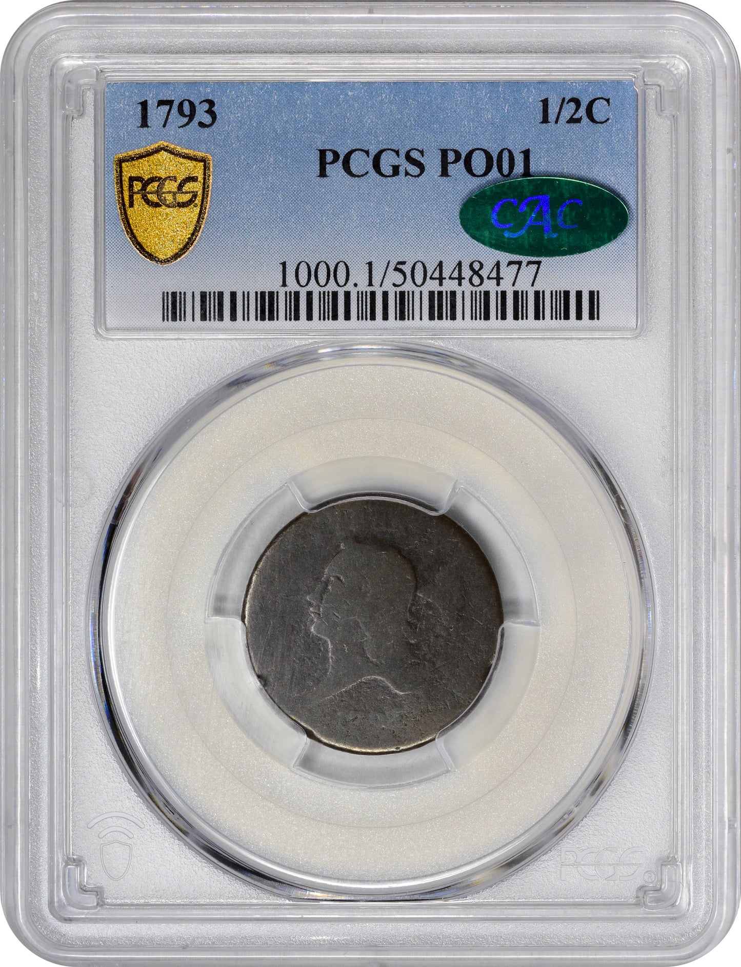 1793 1/2C P01 PCGS CAC