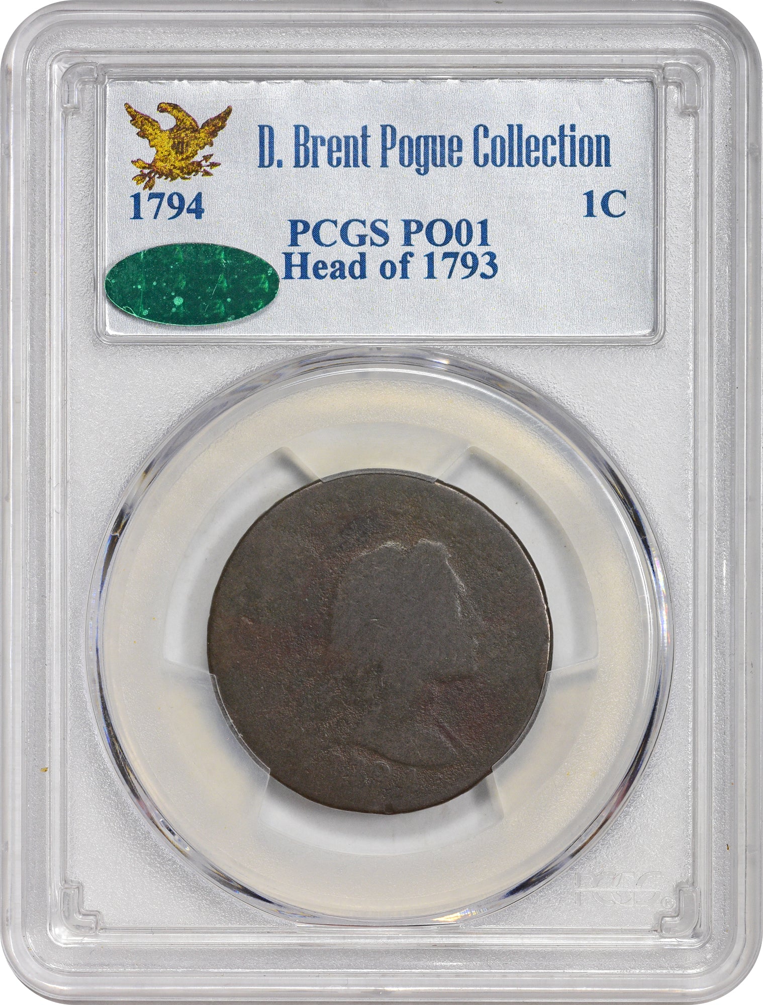 1794 1C HEAD OF 1793 P01 PCGS CAC
