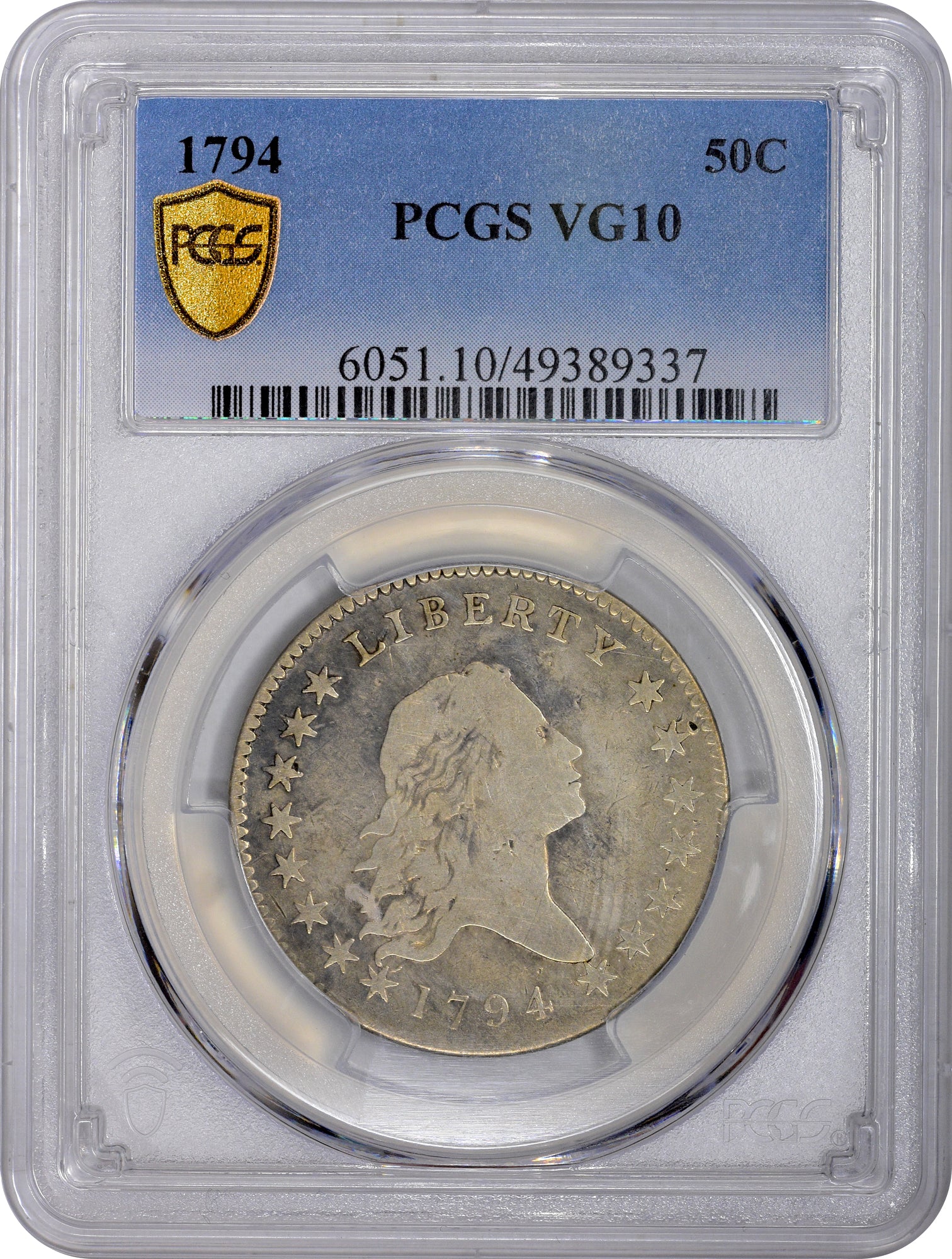 1794 50C VG10 PCGS HOLDER