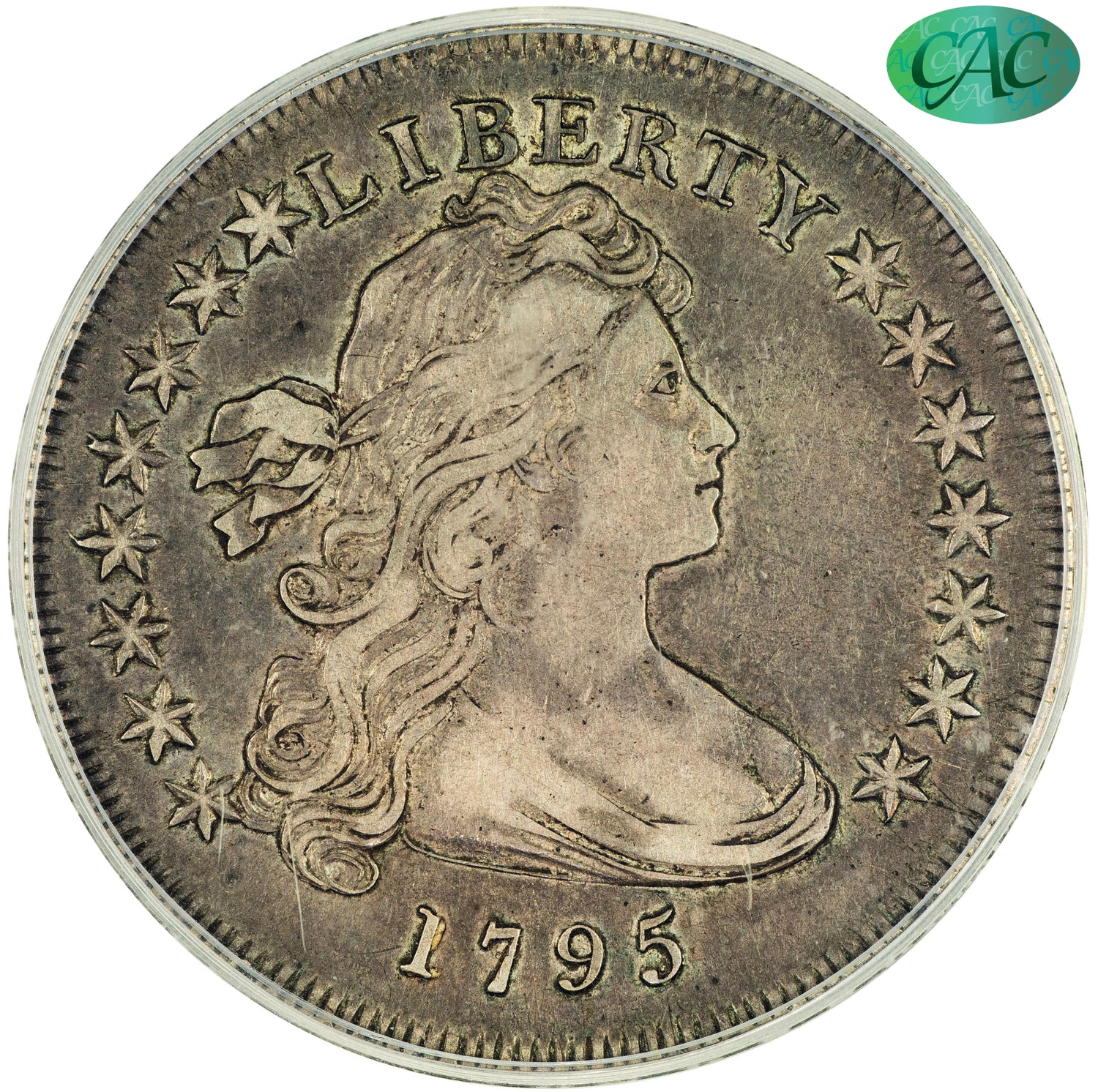 1795 $1 DRAPED BUST OFF-CENTER XF40 PCGS CAC 