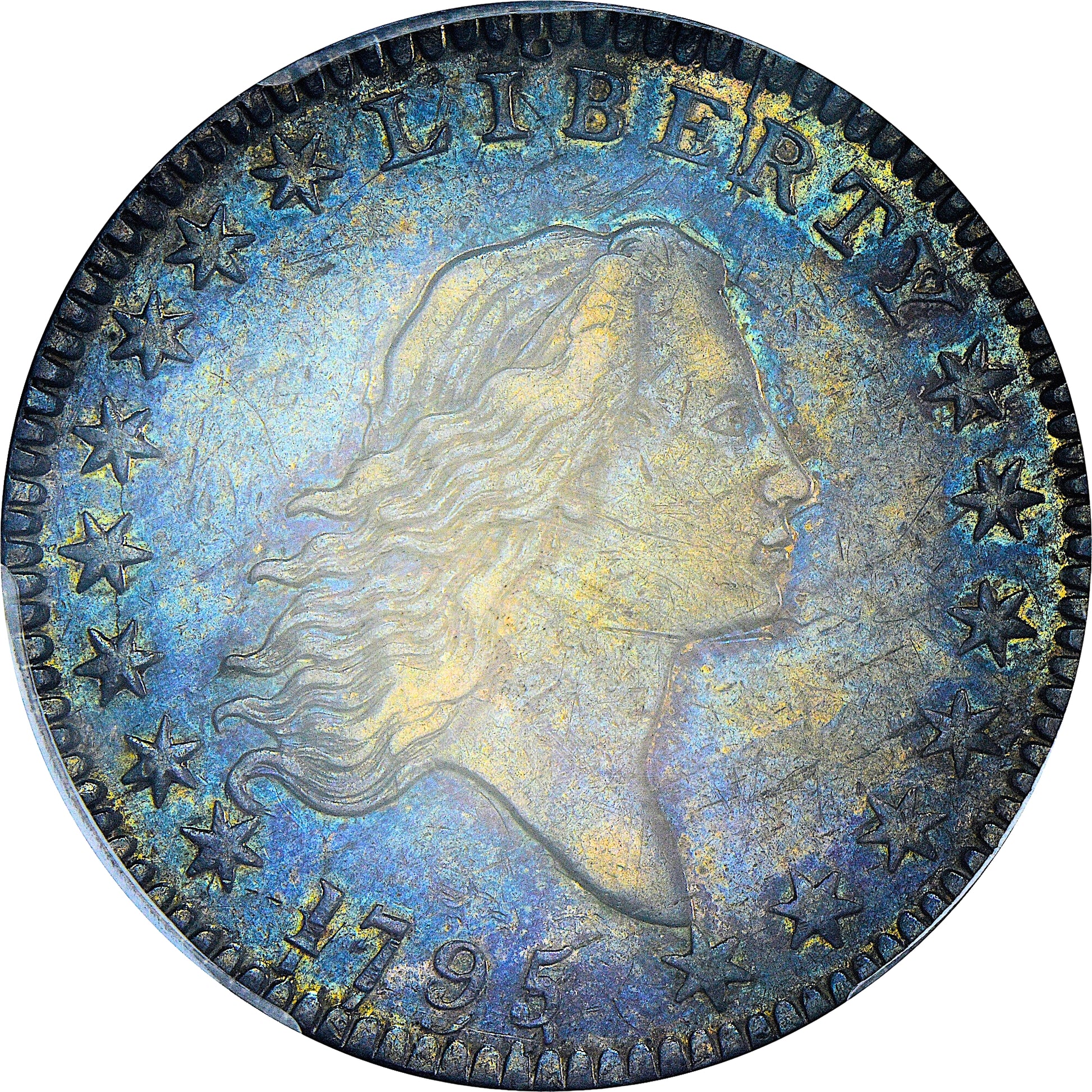 1795/1795 50C RECUT DATE 2 LEAVES AU53 PCGS CAC