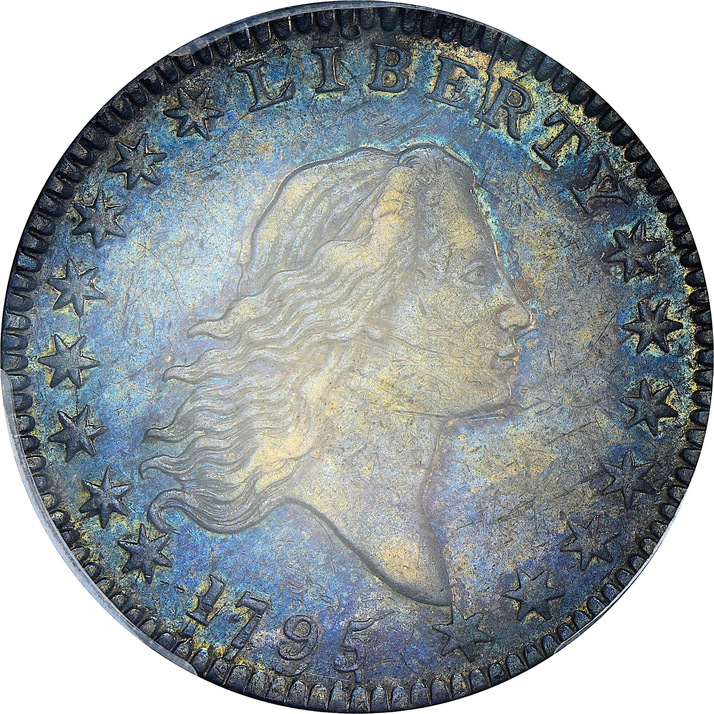 1795/1795 50C RECUT DATE 2 LEAVES AU53 PCGS CAC OBV