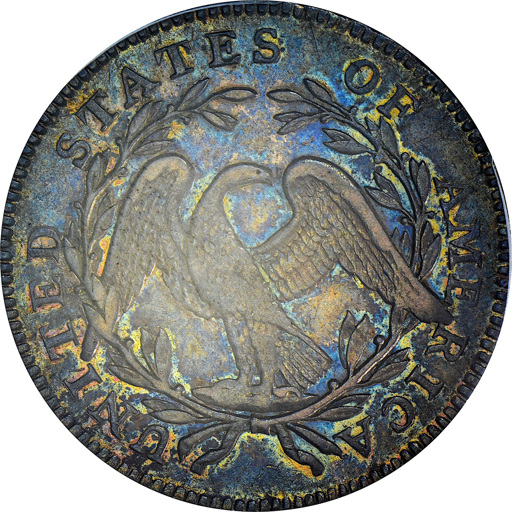 1795/1795 50C RECUT DATE 2 LEAVES AU53 PCGS CAC REV