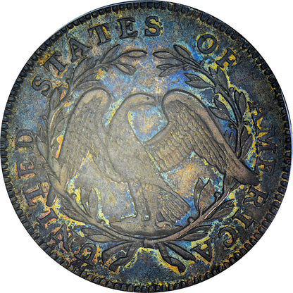 1795/1795 50C RECUT DATE 2 LEAVES AU53 PCGS CAC REV