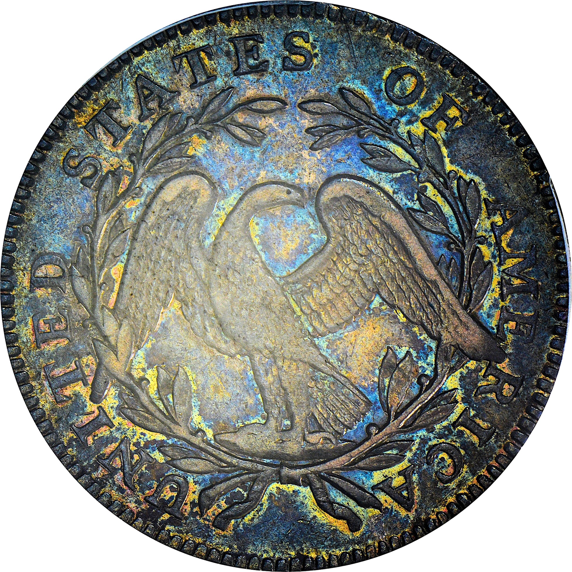 1795/1795 50C RECUT DATE 2 LEAVES AU53 PCGS CAC REVERSE