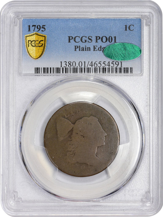1795 1C PLAIN EDGE P01 PCGS CAC HOLDER WITH CAC GREEN STICKER