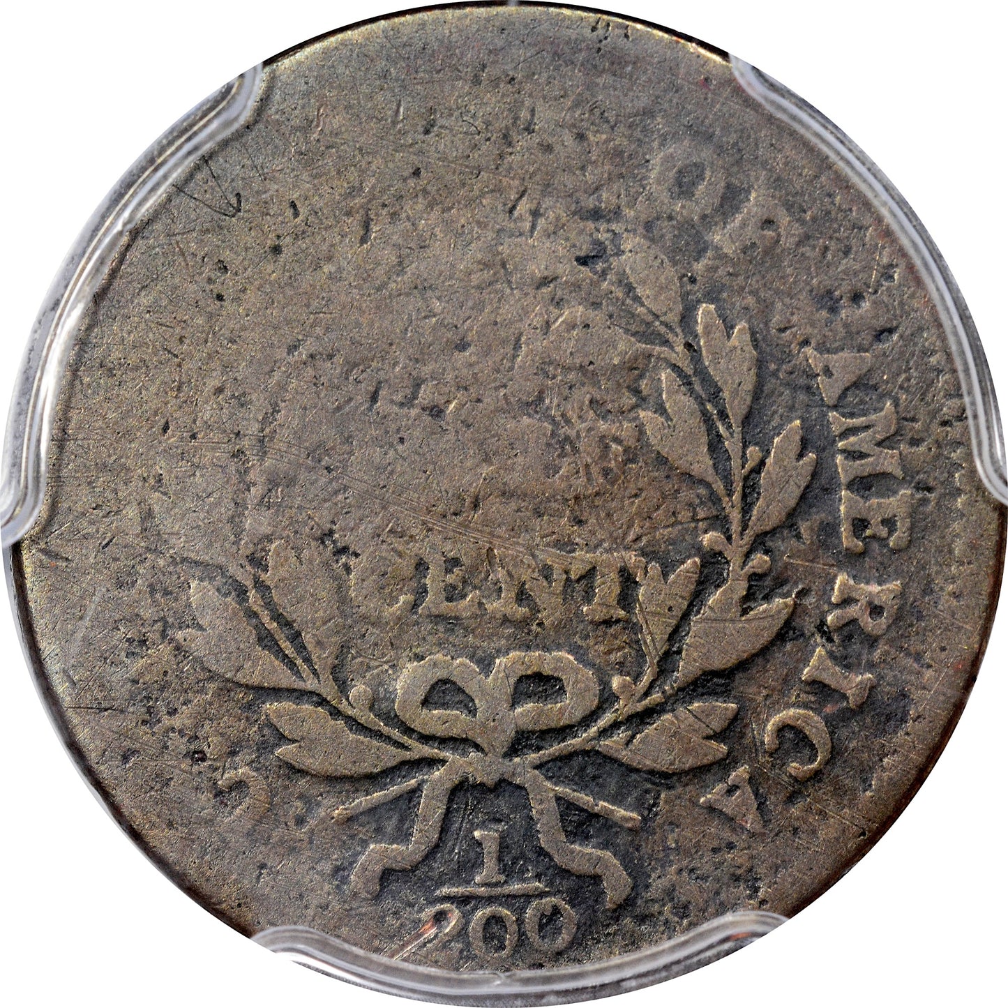 1795 1/2C LETTERED EDGE AG03 PCGS CAC REVERSE ZOOM IN