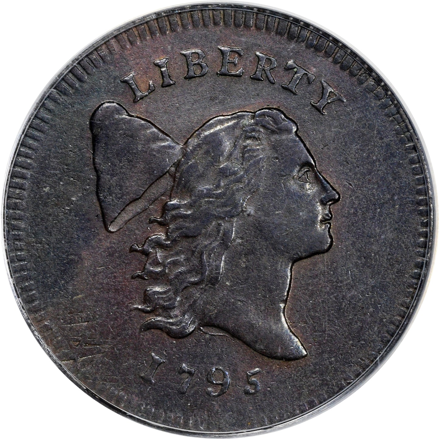 1795 1/2C PLAIN EDGE NO POLE AU53 OGH PCGS CAC