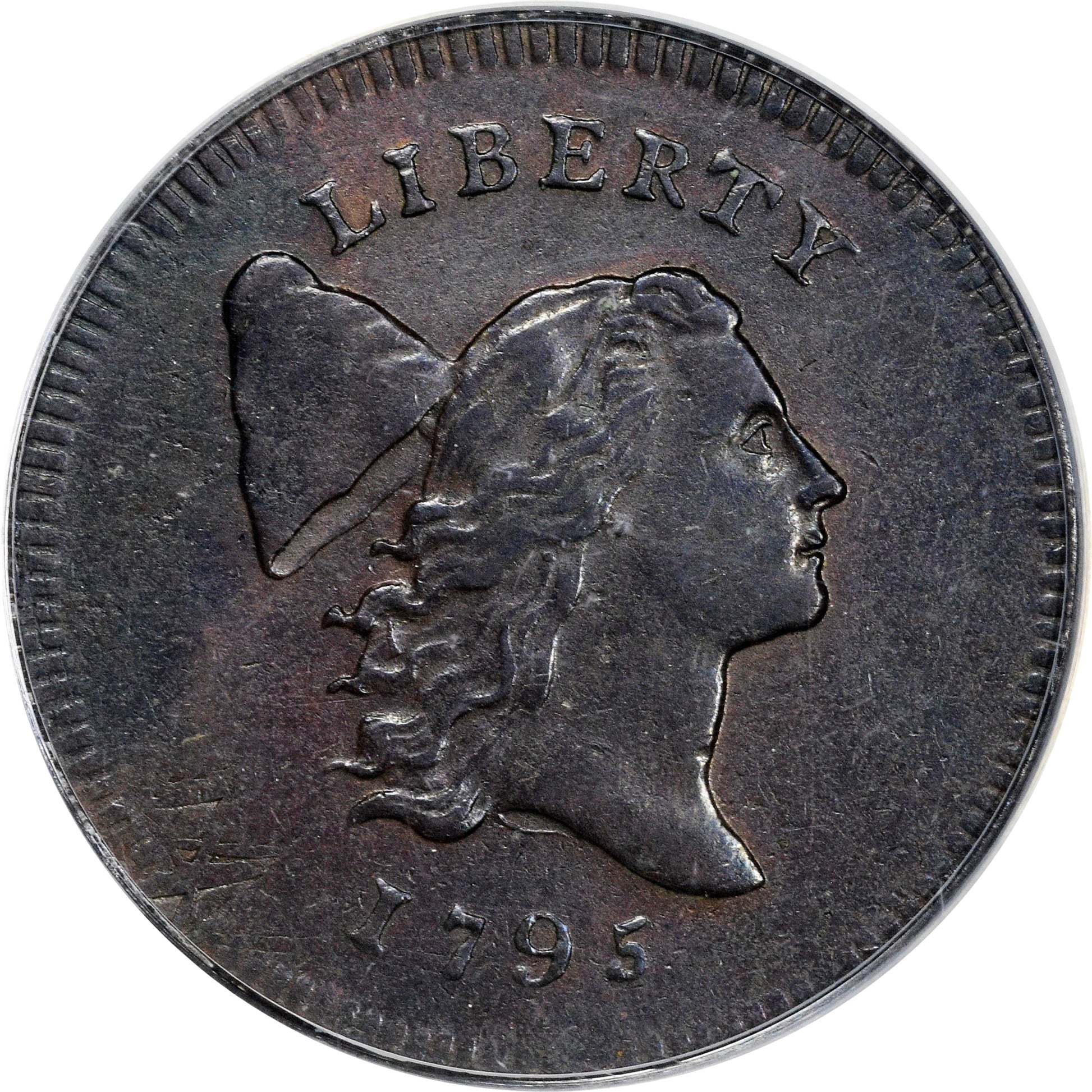 1795 1/2C PLAIN EDGE NO POLE AU53 OGH PCGS CAC