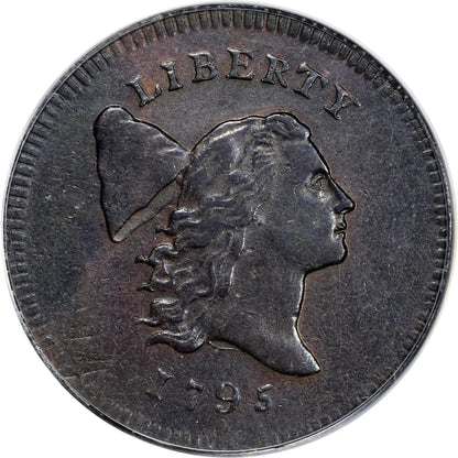 1795 1/2C PLAIN EDGE NO POLE AU53 OGH PCGS CAC