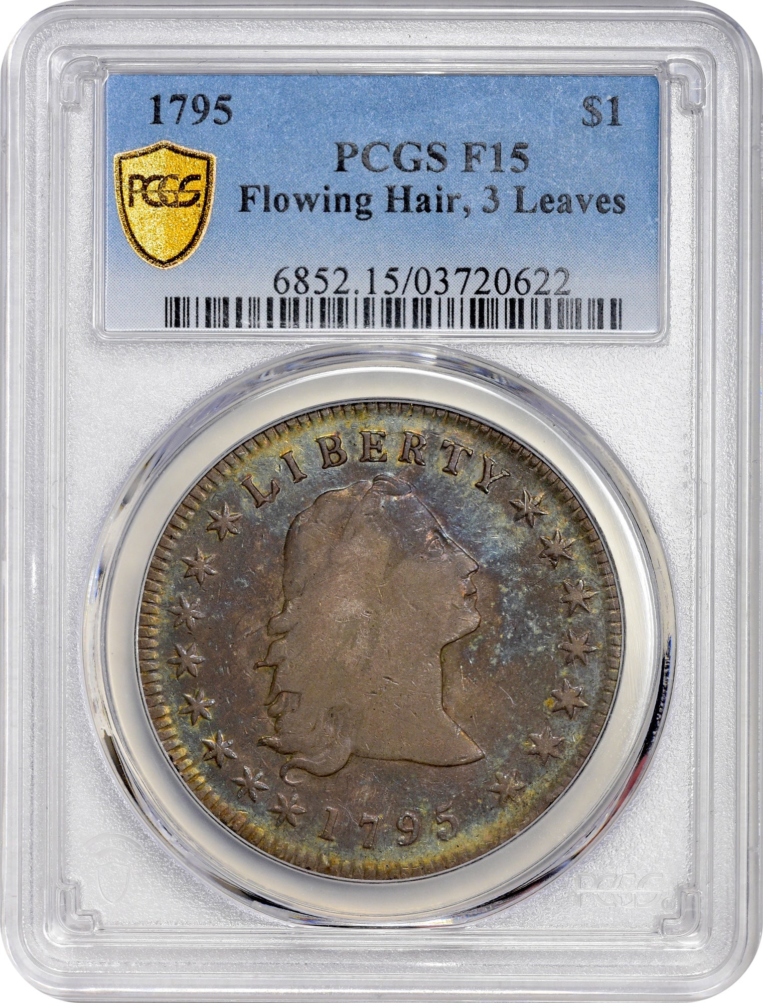 1795 $1 3 LEAVES F15 PCGS