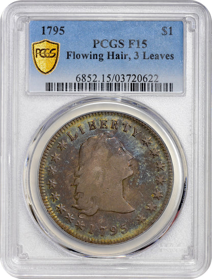 1795 $1 3 LEAVES F15 PCGS