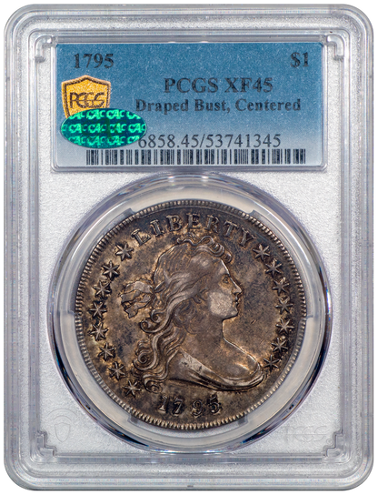 1795 $1 Draped Bust Dollar CENTERED XF45 PCGS CAC Holder With Green CAC Sticker