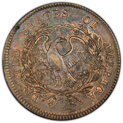 1795 $1 FLOWING HAIR DOLLAR 3 LEAVES XF40 PCGS CAC Reverse