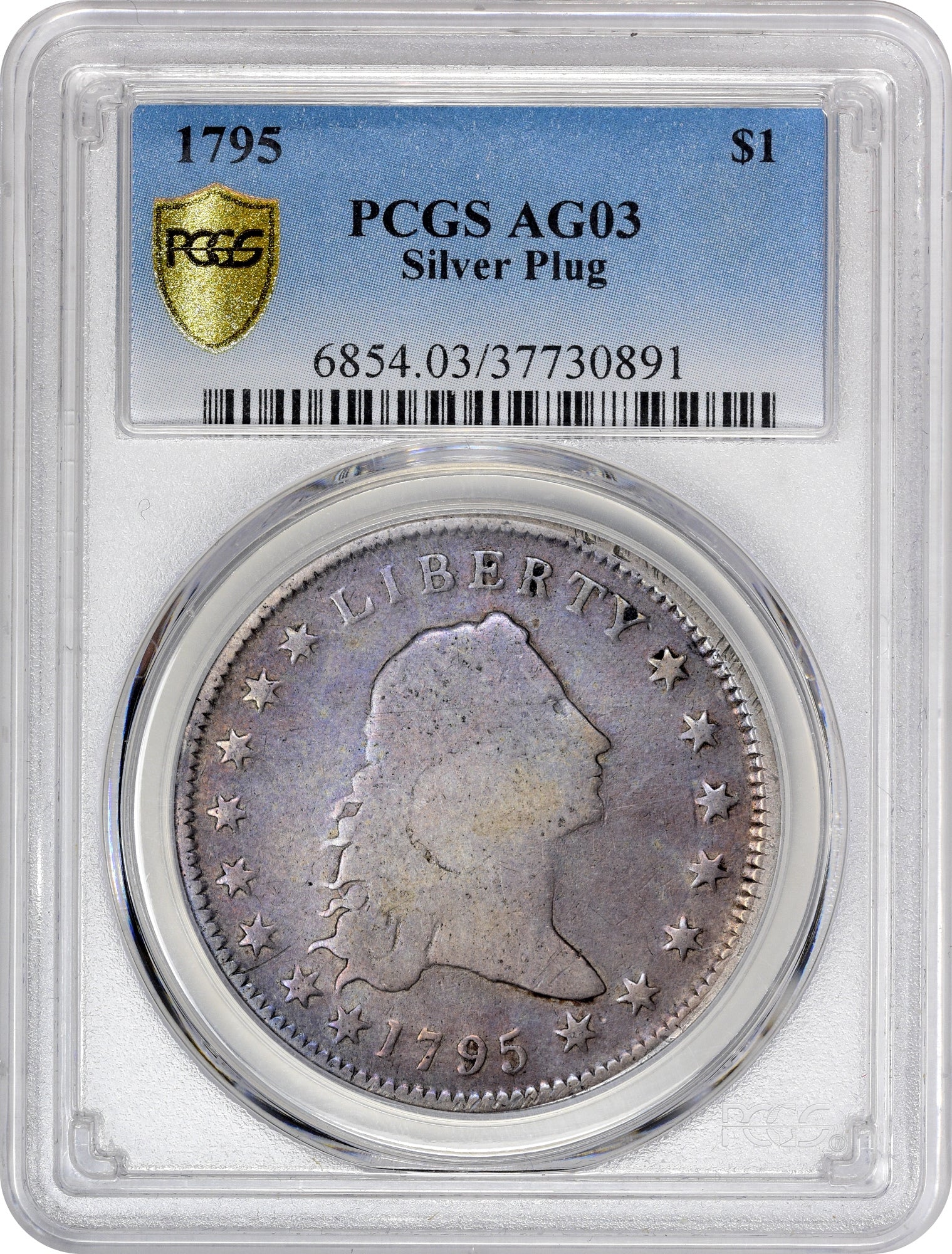 1795 $1 SILVER PLUG AG03 PCGS