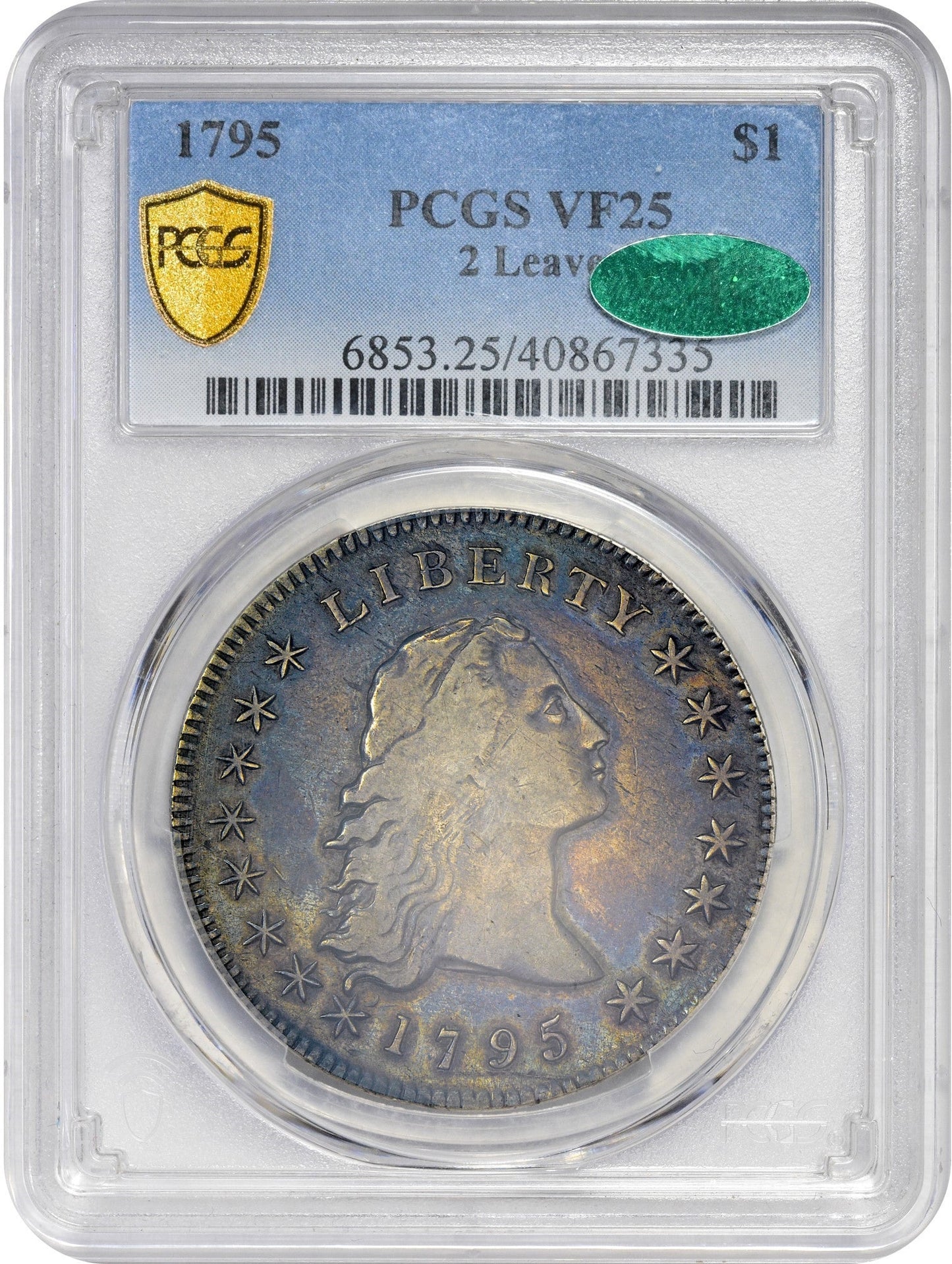 1795 $1 VF25 PCGS CAC HOLDER WITH CAC STICKER