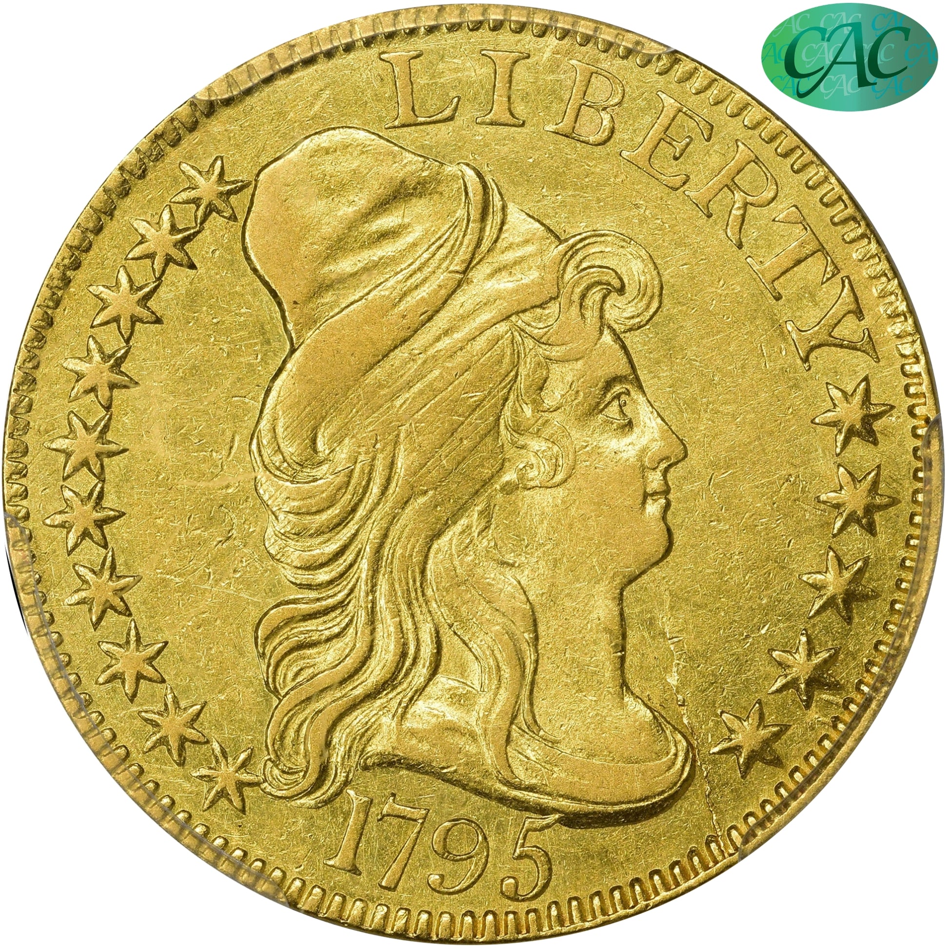 1795 Draped Bust Half Eagle $5 LARGE EAGLE AU53 PCGS CAC