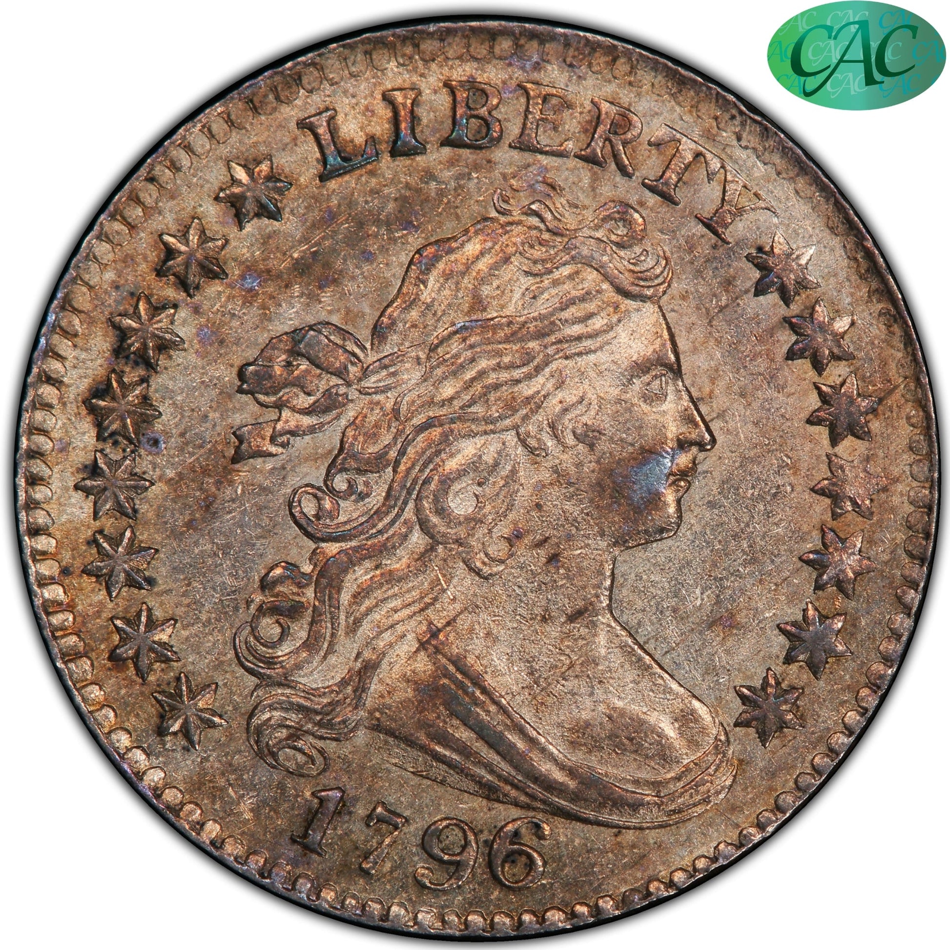 1796 10C JR-3 Draped Bust Dime MS63 PCGS CAC EX WHITNEY/"MR. 1796"