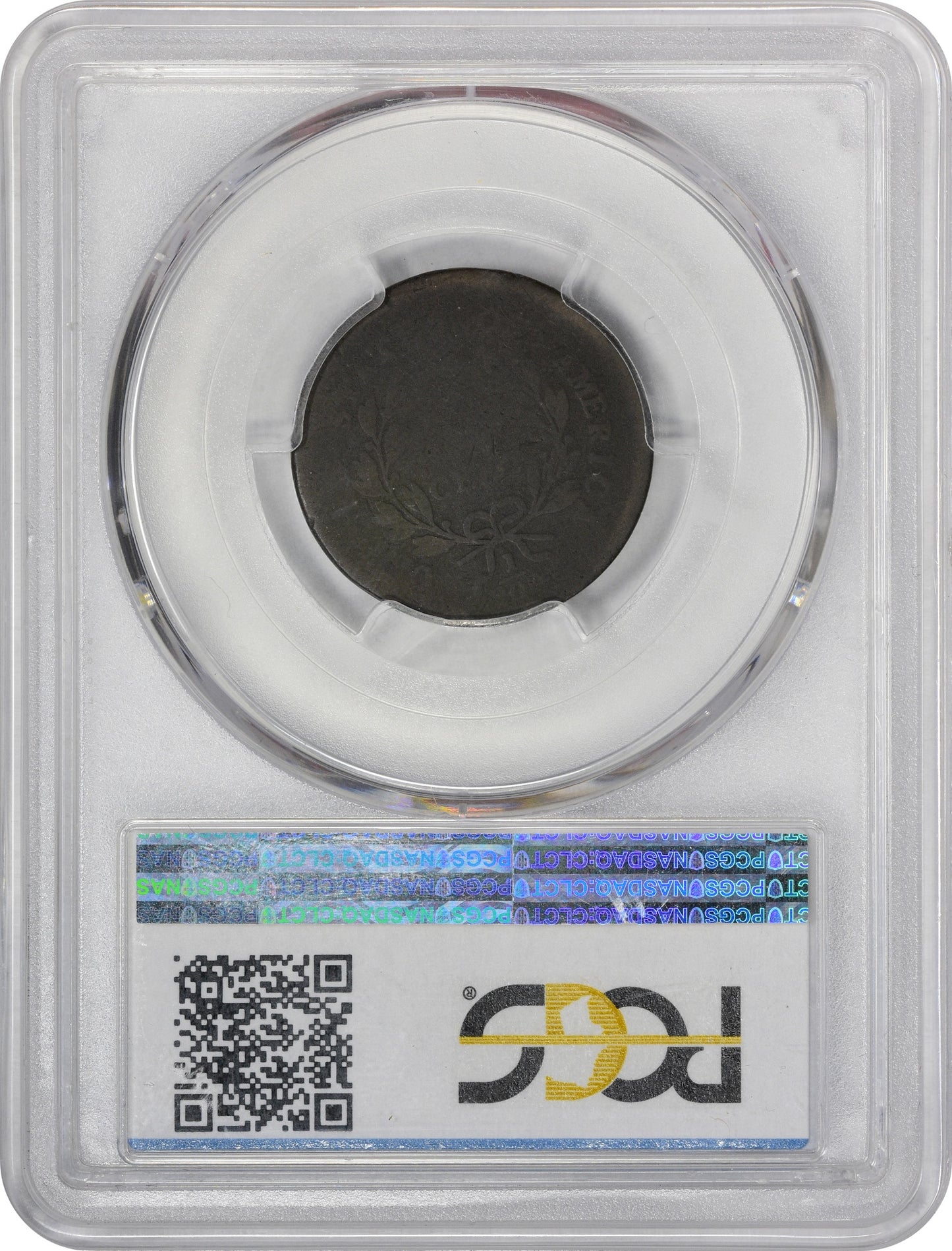 1796 1/2C WITH POLE AG03 PCGS CAC REVERSE HOLDER