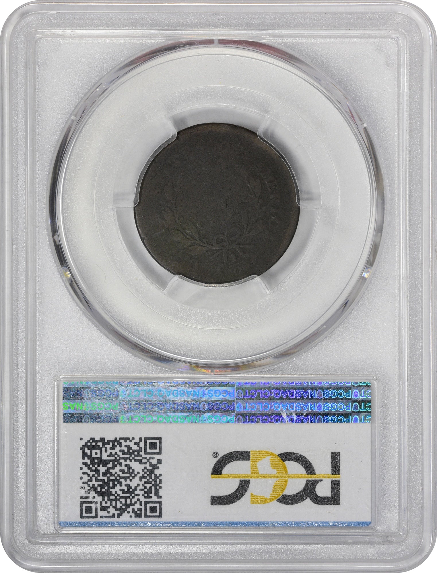 1796 1/2C WITH POLE AG03 PCGS CAC REVERSE HOLDER