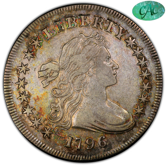 1796 $1 LG DT SM LT XF45 PCGS CAC $1