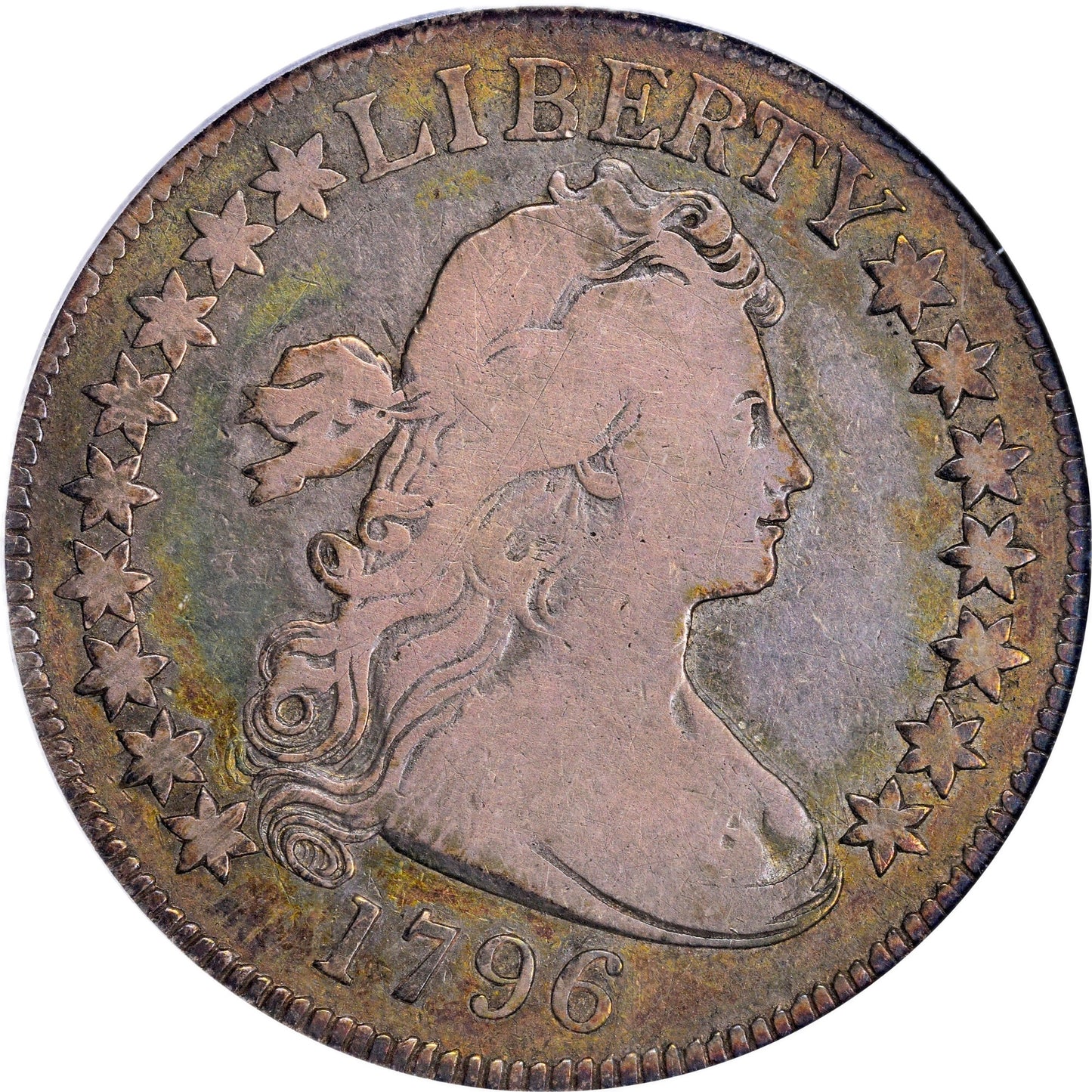 1796 50C 16 STARS VG10 PCGS CAC