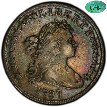 1797 $1 10X6 LG LETTERS VF25 PCGS CAC $1